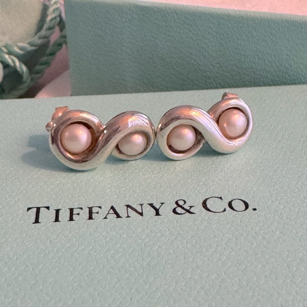 Tiffany & Co. Pearl Infinity Stud Earrings